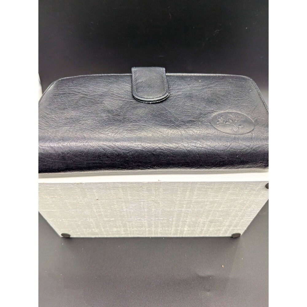 Buxton Black Women’s Solid Checkbook Wallet Clutch Zip ID Window Card Slots